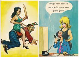 17 db MODERN használatlan humoros képeslap / 17 modern unused humorous postcards