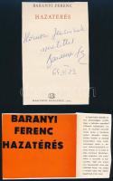 1964 Baranyi Ferenc (1937- ) Kossuth- és József Attila-díjas költő autográf dedikációja Hazatérés c. kötetéből származó kivágáson + a kötet borítójának részlete