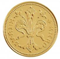 DN "Magyarok Kincstára - Károly Róbert arany forint" aranyozott rézötvözet utánveret tanús...