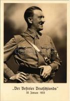 Adolf Hitler Der Befreier Deutschlands 30. Januar 1933. Photo Hoffmann + Deutsches Turn- u. Sportfest 1938 Breslau So. Stpl.
