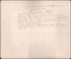 1913 A K.u.k. 4. huszárezred tisztikara Szászsebesen, hátoldalon feliratozott, kartonra kasírozott f...