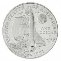 Amerikai Egyesült Államok 1992P 1$ Ag "Amerika felfedezésének 500. évfordulója" T:PP 
USA...