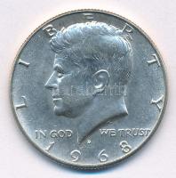 Amerikai Egyesült Államok 1968D 1/2$ Ag Kennedy T:1-  USA 1968D 1/2 Dollar Ag Kennedy C:AU Krause KM#202a