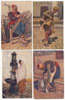 Sarajevo, Bosnian folklore s: Bozzarich - 4 pre-1945 postcards
