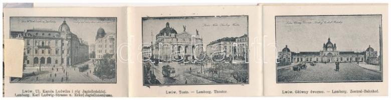 Lviv, Lwów, Lemberg; Pomnik Mickiewicza, Kazimierz Lewicki / monument, shops. leporellocard with 10 ...
