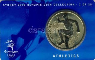 Ausztrália 2000. 5$ "Atlétika" díszkiadásban, tanúsítvánnyal T:BU