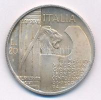 Olaszország 1943. 20L "Mussolini" fantáziaveret T:2 patina (eredetileg PP) Italy 1943. 20 ...
