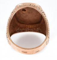 Arany (Au/14k) brilles (cca. 0,05 ct) pecsétgyűrű, jelzett, m: 62, bruttó: 11,24g