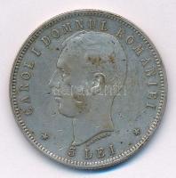 Románia 1906. 5L Ag "I. Károly" T:2- patina Romania 1906. 5 Lei Ag "Carol I" C:V...