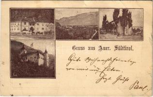 1907 Ora, Auer (Südtirol); Gasthof zum Post, Schloß / inn, hotel, castle (tear)