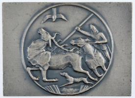 1971. "Vadászati Világkiállítás - Budapest 1971" kétoldalas fém emlékplakett (70x50mm) T:2...