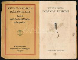 Karinthy Frigyes: Együgyű lexikon. Tevan Könyvtár 2-5. Békéscsaba,[1912], Tevan, 69 p. Első kiadás. ...