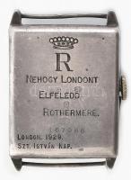 Ezüst (Ag) tokos karóra, a tok hátoldalán vésett felirattal: "Nehogy Londont elfeledd, Rotherme...