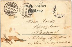 1897 (Vorläufer!) Hamburg, Mondnacht auf der Alster / moonlit night, bridge. litho (fl)