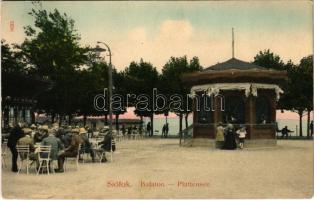 1914 Siófok, Balaton, zenepavilon, vendéglő terasza. Taussig A.