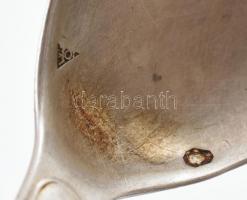 3 db ezüst (Ag) fagylaltos kanál dianás jelzéssel, h: 15 cm, össz. nettó: 105 g