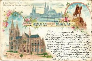 1897 (Vorläufer!) Köln, Cologne; Dom (Südseite), Friedrich Wilhelm III. / cathedral, monument. Art Nouveau, floral, litho (Rb)