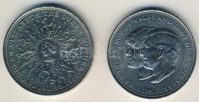 Nagy-Britannia 1980. 25p "Anyakirálynő" + 1981. 25p "Károly és Diana" T:BU