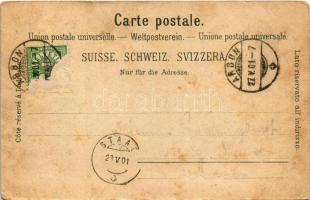 1901 Arbon, Hafeneinfahrt bei Hochwasser / port entrance at high tide. Verlag E. Michel-Möhl Art Nou...