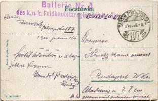 1916 Brody, Ulica Zlota / Goldgasse / street view, shops. Verlag Jacob Kojcim + "Batterie Nr. 4...