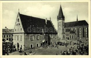 Bártfa, Bardiov, Bardejov; Fő tér, piac, templom, régi városháza (múzeum) / main square, market, old town hall (museum)