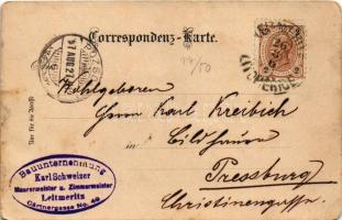 1897 (Vorläufer!) Litomerice, Leitmeritz; Ringplatz / square, general view. Art Nouveau, floral, lit...