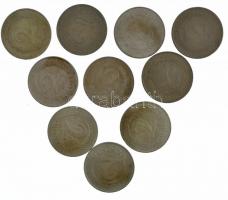 1950-1966. 2Ft Cu-Ni (10db/8xklf) T:2- patina, karc