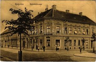 1915 Chomutov, Komotau; Bahnhofstrasse, Passanten-Hotel / street view, hotel (Rb)