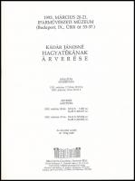 1993 Kádár Jánosné hagyatékának árverése. Árverési katalógus. Bp., 1993, Műgyűjtők Galériája Aukciós...