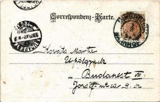 1899 (Vorläufer) Innsbruck (Tirol), Goldenes Dachel, Triumphporte. Art Nouveau, floral, litho (EB)