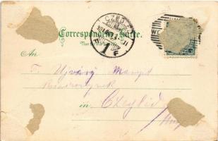 1901 Wiener Neustadt, Bécsújhely; Theresianische Militär Akademie, Maria Theresia Monument, Blick vo...