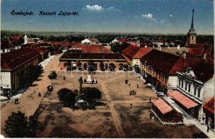 Érsekújvár, Nové Zámky; Kossuth Lajos tér, üzletek. Vasúti levelezőlapárusítás 2098. / square, shops (EM)