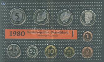 NSZK 1980J 1Pf-5M 10klf db, szettben, benne 3klf 2M T:BU