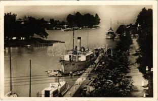 1943 Siófok, Kikötő, gőzhajó (fa)