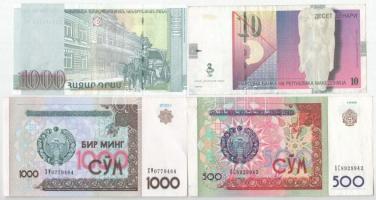 Vegyes: Észak-Macedónia 2008. 10D + Örményország 2001. 1000D + Üzbegisztán 1999. 500S + 2001. 1000S ...