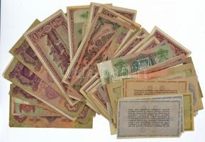 Vegyes 135db-os pengő, Vöröshadsereg Parancsnoksága pengő, inflációs pengő és adópengő bankjegy téte...