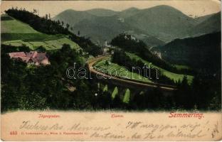 1900 Semmering, Jägergraben, Klamm / railway bridge, viaduct