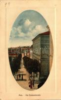 1916 Pola, Pula; Via Campomarzio / street (EK)