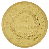 DN "Történelmi aranypénzek - 1811. / Napóleon" aranyozott Cu-Ni emlékérem "COPY"...