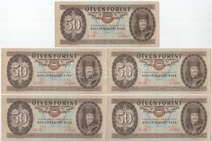 1969. 50Ft (9x) "D 357 037383 - D 357 037391" sorszámkövetők T:III szép papír 
Adamo F20