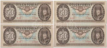 1969. 50Ft (9x) "D 357 037383 - D 357 037391" sorszámkövetők T:III szép papír 
Adamo F20