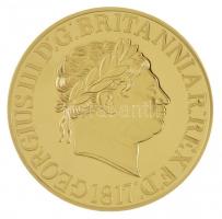 DN Történelmi aranypénzek - III. György sovereign aranyozott Cu-Ni utánveret COPY beütéssel (20g/38,61mm) T:PP