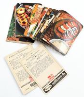 cca 1990-2000 Német nyelvű receptkártyák színes fotókkal, kb. 100 db, vegyes állapotban, 14x9,5 cm