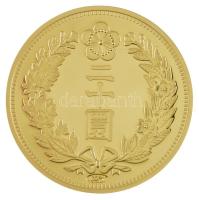 DN Történelmi aranypénzek - Korea 20 Won, 1906 aranyozott Cu-Ni utánveret COPY beütéssel (20g/38,61mm) T:PP
