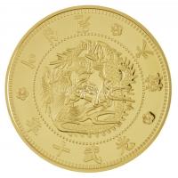 DN "Történelmi aranypénzek - Korea 20 Won, 1906" aranyozott Cu-Ni utánveret "COPY&quo...