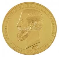 DN Történelmi aranypénzek - 1891 I. Károly aranyozott Cu-Zn utánveret COPY beütéssel, kapszulában (20g/38,61mm) T:PP