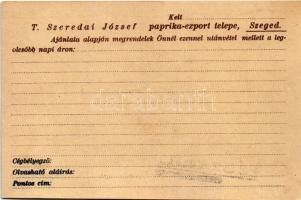 1936 Szeredai József szegedi paprika export telep reklámlapja: levestészták / Hungarian pepper expor...