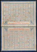 1939 Gróf Apponyi Albert Poliklinika naptára, Franklin-ny., kihajtható, kissé kopott, foltos, 22x15,5 cm