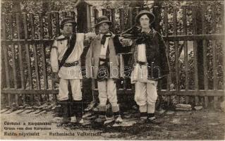 1931 Üdvözlet a Kárpátokból, rutén népviselet / Gruss von den Karpaten, Ruthenische Volkstracht / Transcarpathian folklore, Rusyns