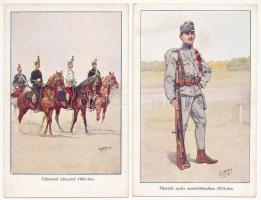 Honvédség Története 1868-1918 - 8 db régi magyar katonai képeslap Garay szignóval / 8 pre-1945 Hungarian military art postcards